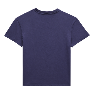 T-shirt en coton garçon logo flocké Bleu marine vue de dos