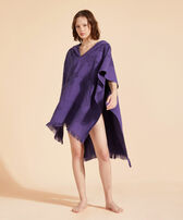 Terry Poncho Midnight women front worn view