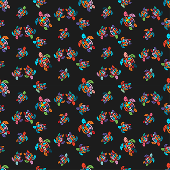 Tote bag Over the rainbow turtles Black 打印
