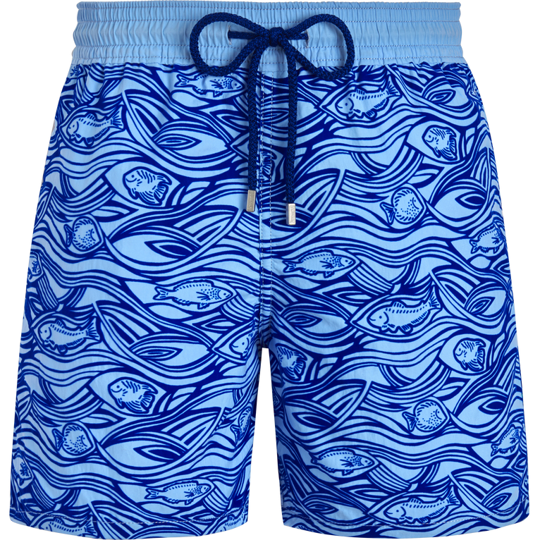 Men Swim Shorts Flocked Aquarium - Swimming Trunk - Moorea - Blue - Size XXL - Vilebrequin