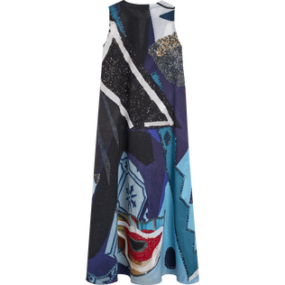 Women Sleeveless Maxi Dress Envoûtement - Vilebrequin x Deux Femmes Noires Purple blue back view