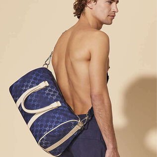 Sac de voyage 48H VBQ Monogram Bleu marine vue portée de face