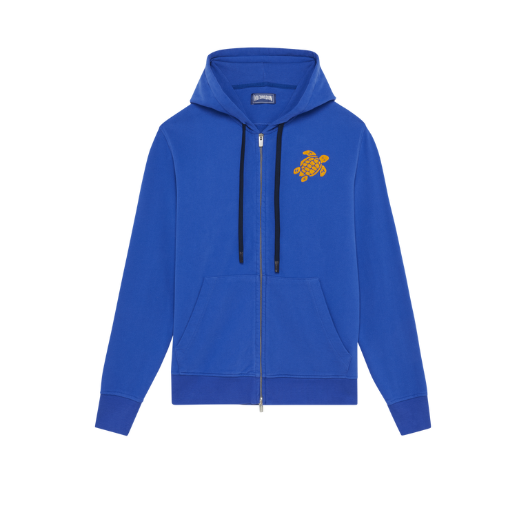 Vilebrequin Men Cotton Full Zip Cardigan Turtle - Malantin - Blue - Size M