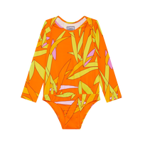 Maillot de bain une pièce Anti UV fille Madrague Abricot vue de face