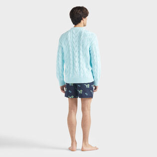 Men Cable-Knit Cotton Sweater Thalassa back worn view