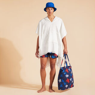 Poncho aus Frottee Weiss Details Ansicht 1