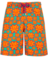 Men Long Swim Shorts Poulpes Neon Tropezian green front view