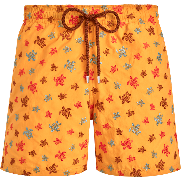 Men Swim Shorts Embroidered Ronde Des Tortues - Swimming Trunk - Mistral - Yellow