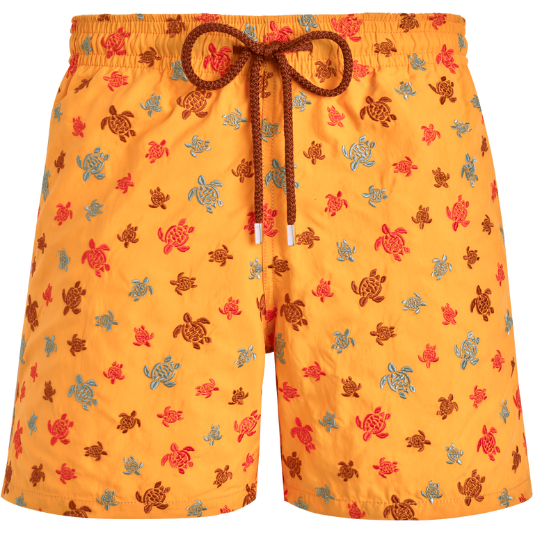 Pantaloncini Mare Uomo Ricamati Ronde Des Tortues - Edizione Limitata - Costume Da Bagno - Mistral - Giallo