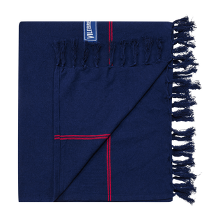 Kids Beach Towel Solid Navy back view