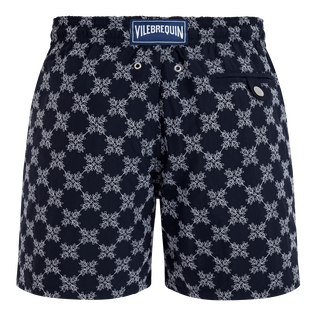 VBQ Turtle Monogram Badeshorts mit Stickerei für Herren – Limitierte Serie Marineblau Rückansicht
