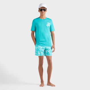 Camiseta de algodón con estampado Jacquard Turtle para hombre Disco green detalles vista 1