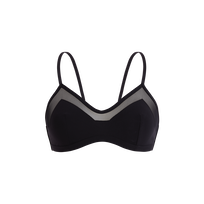 Top bikini donna modello a reggiseno tinta unita Nero vista frontale