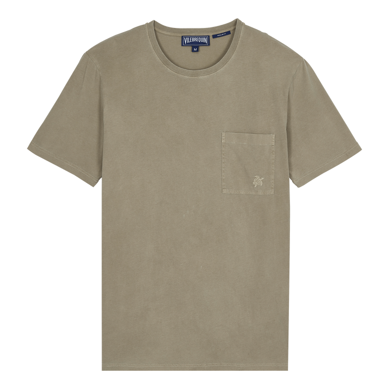 Men Organic Cotton Mineral Dye T-shirt - Titus - Green - Size XXL - Vilebrequin