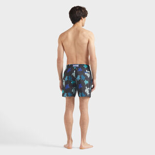 Maillot de bain ultra-léger et pliable homme Tortues Multicolores Noir vue portée de dos