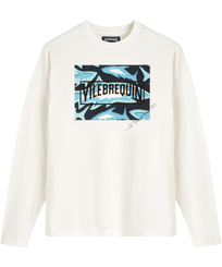 Camiseta de algodón con estampado Requins 3D para hombre Off white vista frontal