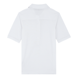 Solid Polohemd für Damen Weiss Rückansicht
