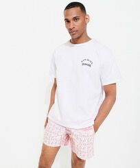 Men T-Shirt Turtles Printed - Vilebrequin x BAPE® BLACK White front worn view
