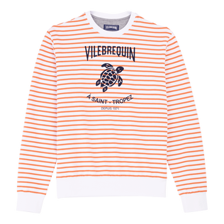 Men Cotton Striped Crewneck Sweatshirt