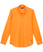 Unisex Cotton Voile Lightweight Shirt Solid Carrot front view