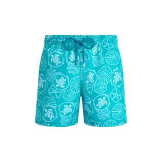 Bañador con estampado Oursins bicolor para hombre Disco green vista frontal