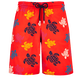 男士 Ronde des Tortues Multicolores 长款游泳短裤 Poppy red 正面图