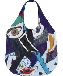 Borsa da spiaggia Envoûtement - Vilebrequin x Deux Femmes Noires Purple blue vista frontale