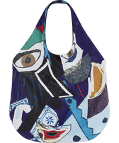 Bolsa de playa con estampado Envoûtement - Vilebrequin x Deux Femmes Noires Purple blue vista frontal