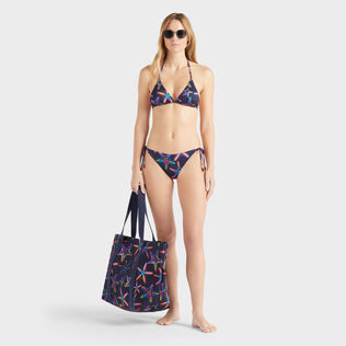 Women Triangle Bikini Top Disco Stars Navy details view 1