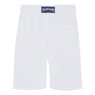 Unisex Terry Bermuda Shorts Solid White back view