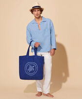 Men Linen Blue Look  front view