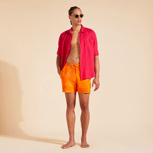 Men Swim Shorts Embroidered Tortue Multicolore - Limited Edition Apricot details view 1