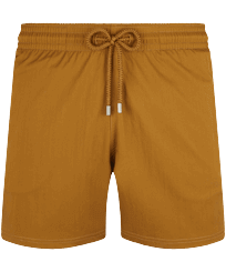 Men Stretch Swim Trunks Solid Bark front view