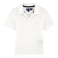 男童纯色变色棉质珠地 Polo 衫 White 正面图