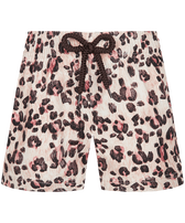 Pantalón corto de baño con estampado Turtles Leopard para niña Straw vista frontal