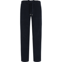 Pantaloni da jogging uomo in velluto a coste grandi tinta unita Blu marine vista frontale