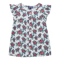 Camisa con estampado Provencal Turtles para niña Blanco vista frontal