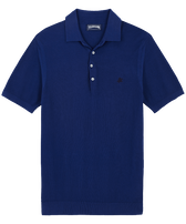 男士纯色针织纯棉 Polo 衫 Ultramarine 正面图