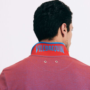 Solid Polohemd aus Baumwollpikee mit Farbwechsel für Herren Earthenware Details Ansicht 1