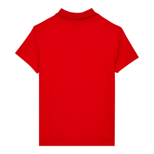Boys Tencel Polo French History Poppy red back view