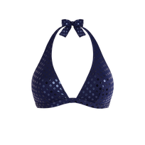 女士 Relief Sparkling 挂脖式比基尼上衣 Navy 正面图