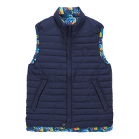 Unisex Reversible Jacket Piranhas Navy front view