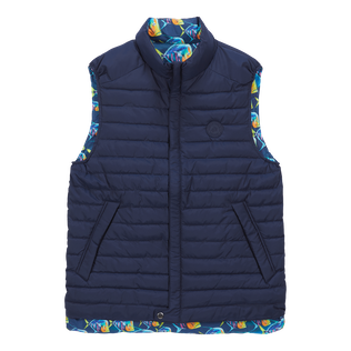 Unisex Reversible Jacket Piranhas Navy front view