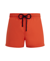 Men Swimwear Short and Fitted Stretch Solid Guava front view