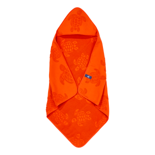 Toalla de playa en Turtle jacquard de color liso para bebé Rust detalles vista 1