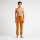 Men Jogger Cotton Pants Solid Caramel front worn view