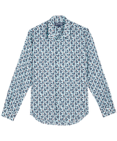 Camicia unisex leggera in voile di cotone Cocorico! Thalassa vista frontale