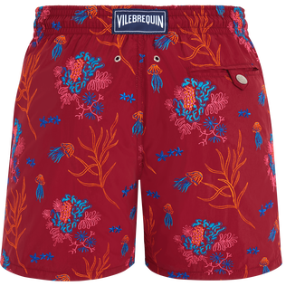 Men Swim Shorts Embroidered Medusa Flowers - Limited Edition Merlot vista trasera