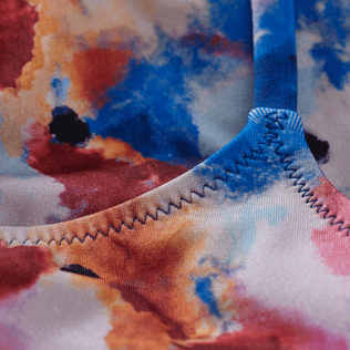 Vestido en gasa de algodón con estampado Noumea Sea Shells para niña Azul marino detalles vista 1