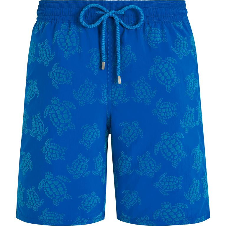 Vilebrequin Turtle Print Moorea Swim Shorts In Blue
